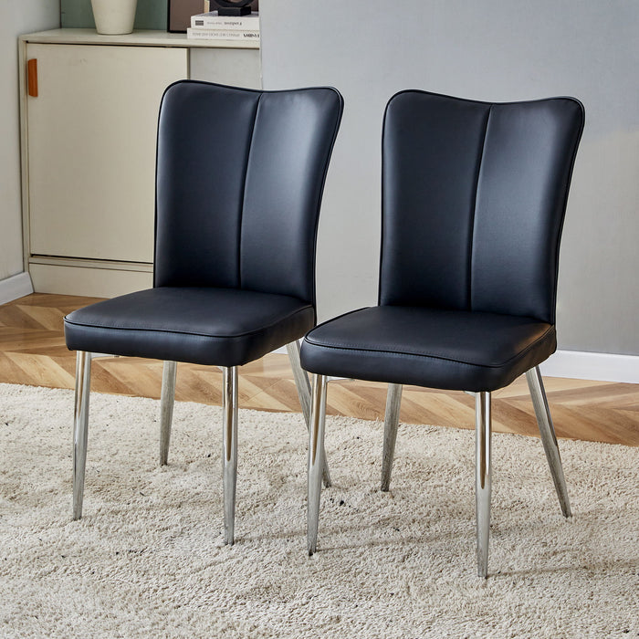 Modern Minimalist Dining Chairs With Metal Legs