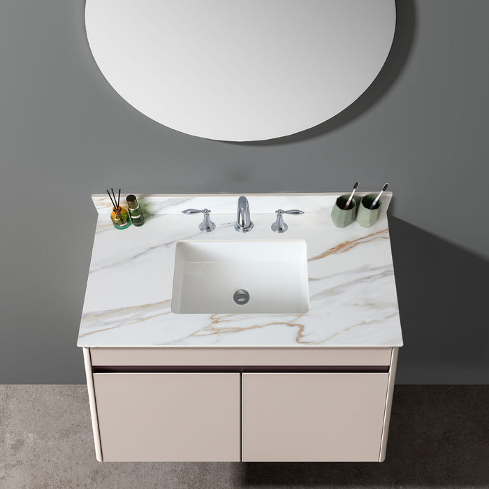 Vanity Top With Undermount Sink And Backsplash, Sintered Stone