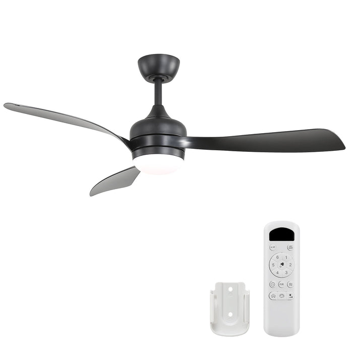 Ceiling Fan With 3 Blades, Remote Control, Reversible DC Motor, Noiseless Operation, 3 Downrods