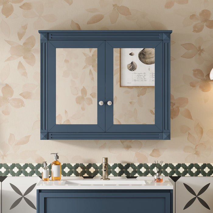 Wall-Mounted Medicine Cabinet With 2 Mirrors, Adjustable Shelves