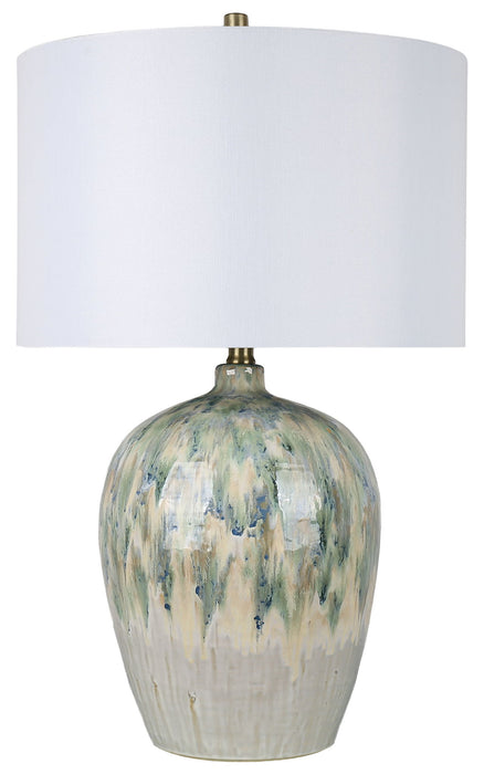 Shoreline Reverie - 28 X 18 - Ceramic Table Lamp - Sea Glass Glaze