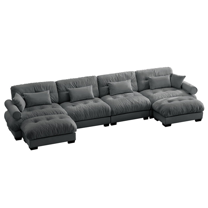 Super Comfort Oversized Modular Sectional Sofa With Movable Ottoman