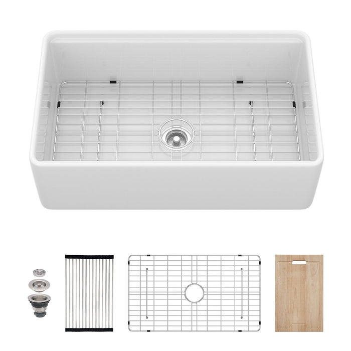 Single Bowl Kitchen Sink Workstation - White