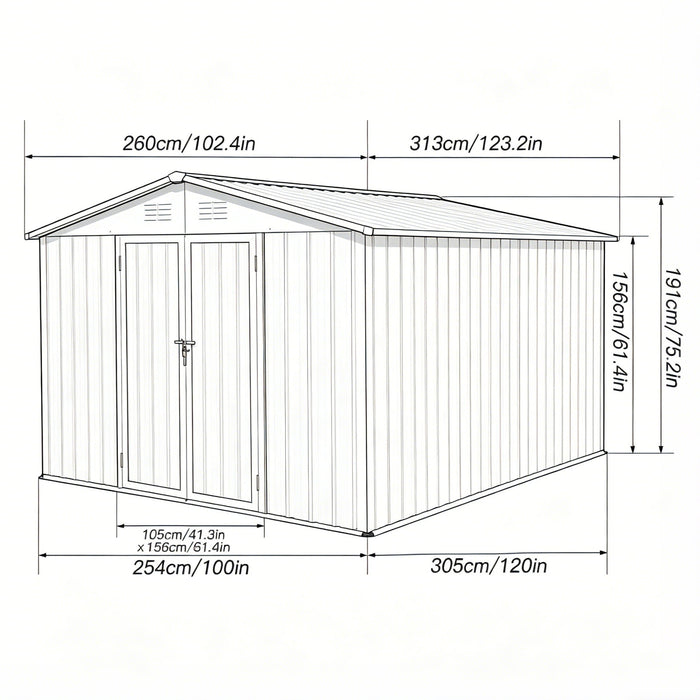 10' x 8' Garden Sheds Outdoor Storage Sheds