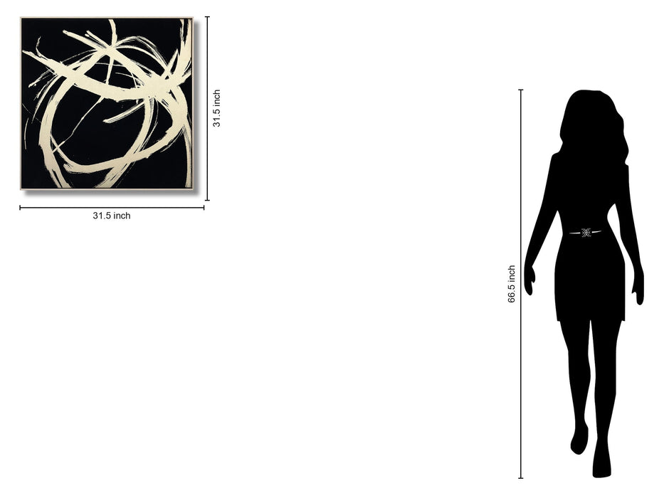 Ivory Swirl Touch - 32" x 32" Framed Wall Art