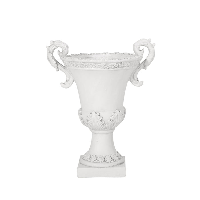 Roman Style Garden Urn Planter - Antique White