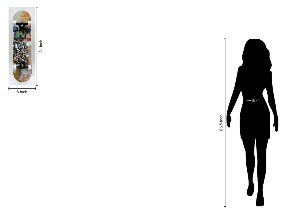 Skateboard - Graffiti Bear White - Gray