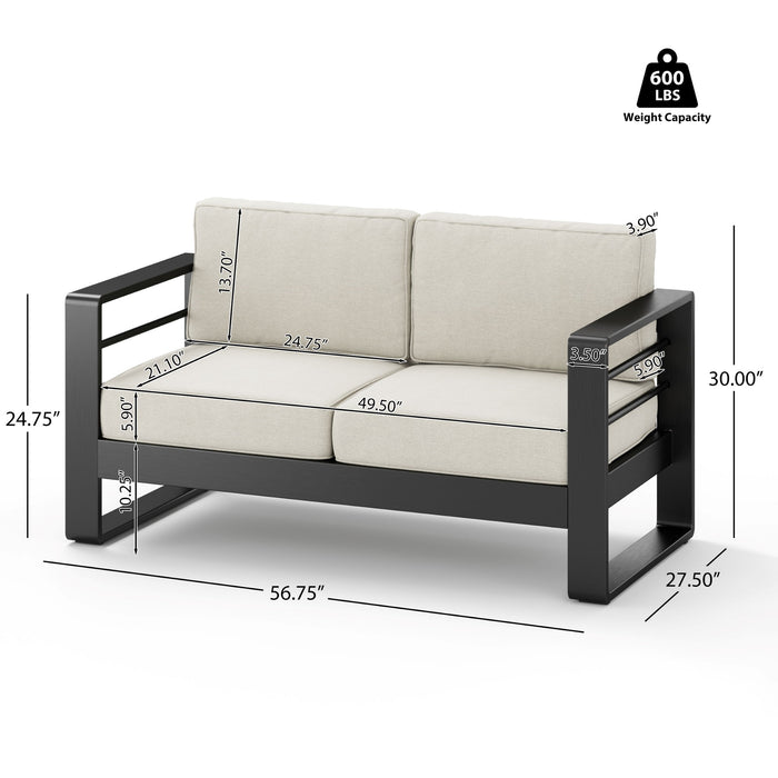 Maya Bay - Loveseat - Black / Beige