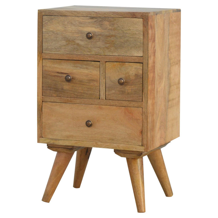 4 Drawer Multi Nightstand - Oak
