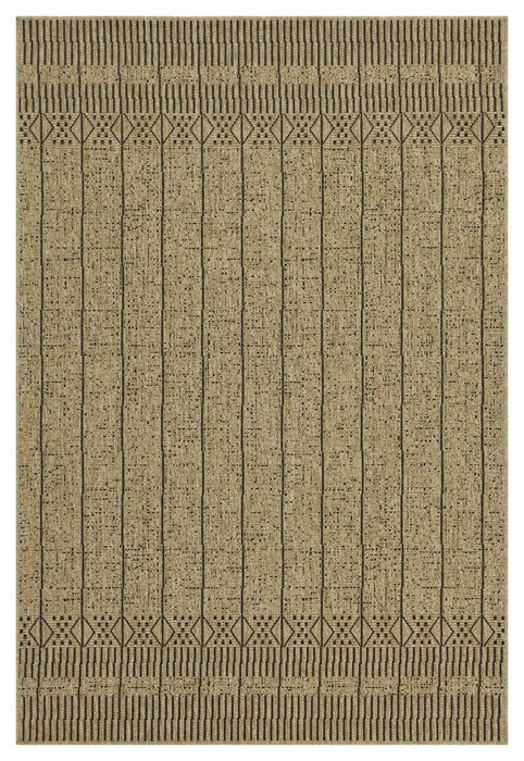 Earth - 5'3" X 7'3" Indoor, Outdoor Area Rug - Jute / Black