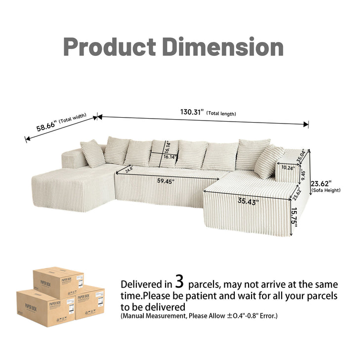 Modular U Shaped Sectional Sofa