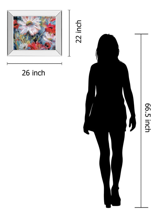 Tangled Garden I By Brent Heighton - Mirror Framed Print Wall Art - Blue