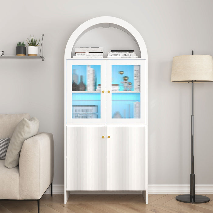 Modern Tech Inspired Dome Cabinet With LED Lighting