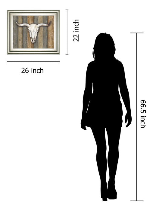 Cow Skull Il By Marla Rae Framed Print Wall Art - Dark Brown