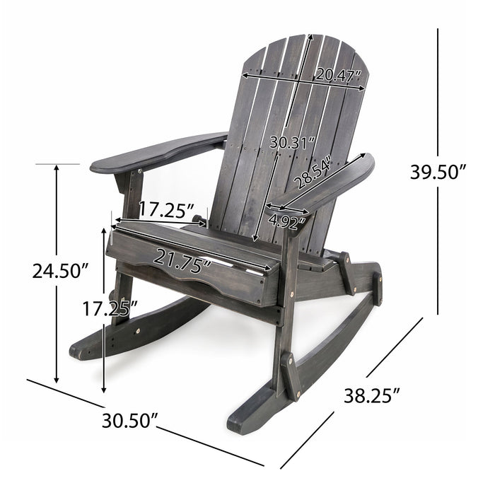 Outdoor Adirondack Rocking Chair With Hand Crafted Details