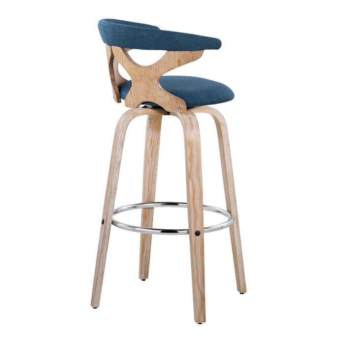 Gardenia - Contemporary Fixed Height Barstool With Swivel With Round Footrest (Set of 2)