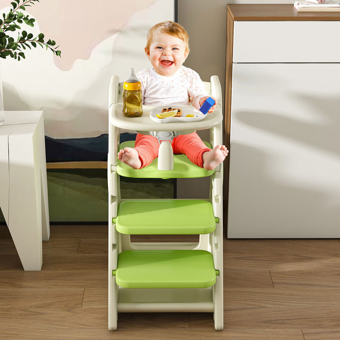 Multifunctional Growing Up Dining Chair With Adjustable Height And 5 Point Seat Belts