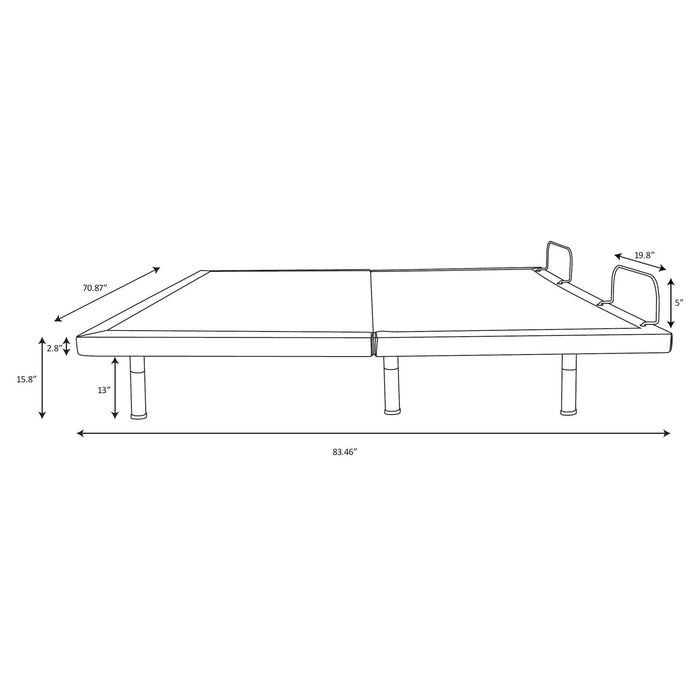 Kelven - Adjustable Bed Base With Wireless Remote And Dual Massage Motors