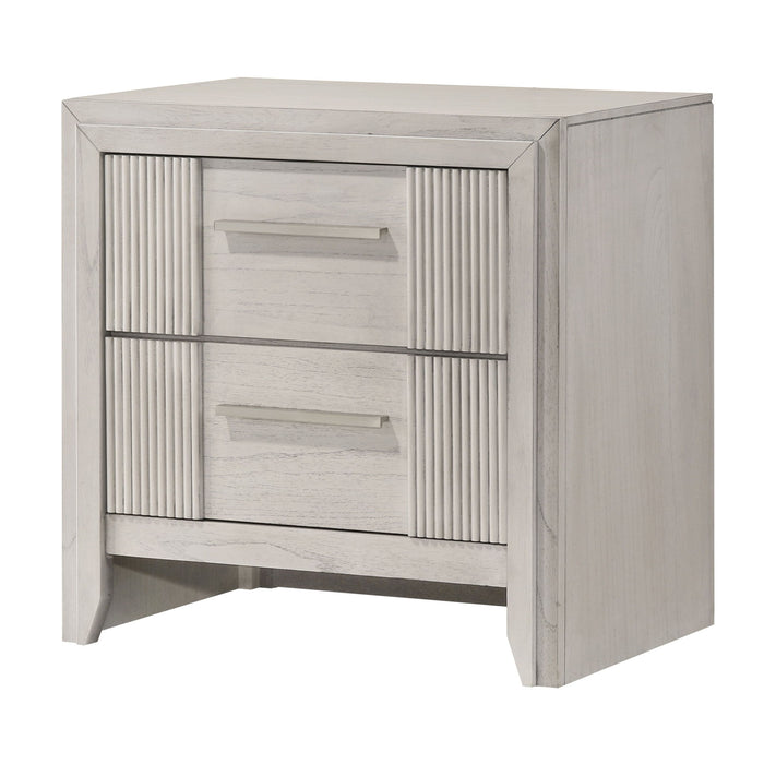 2 Drawer Nightstand With Bar Handle - Antique White