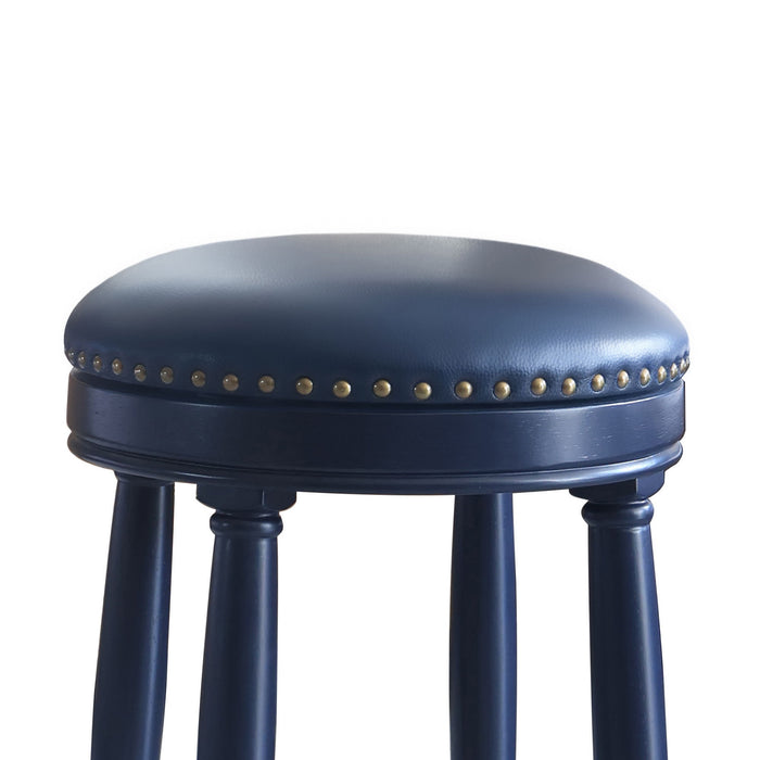 360° Swivel Wooden Barstools With Upholstered Seat, Counter Height (Set of 2)