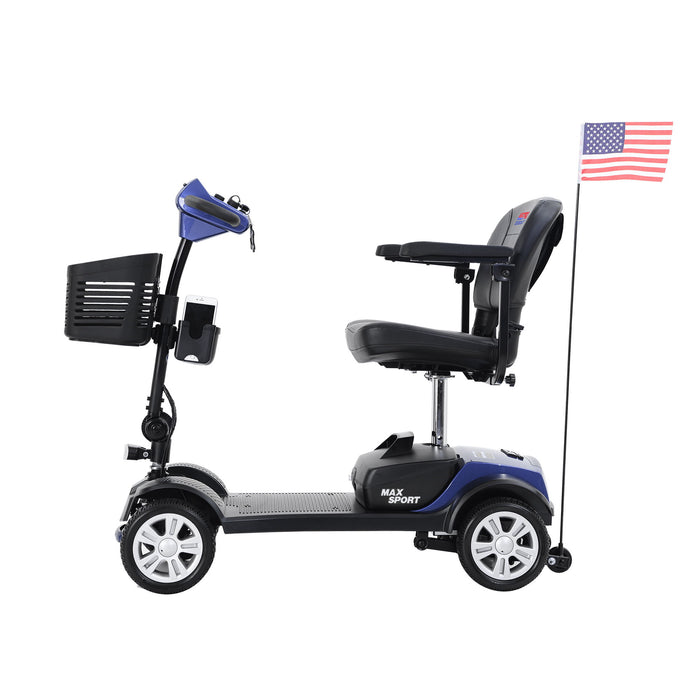 Max Sport - 4 Wheels Outdoor Compact Mobility Scooter With 2 Pieces X 12Ah Lead Acid Battery