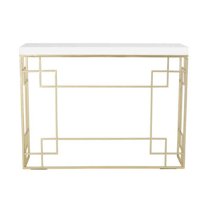 Modern Glam Console Table With Geometric Design - Gold