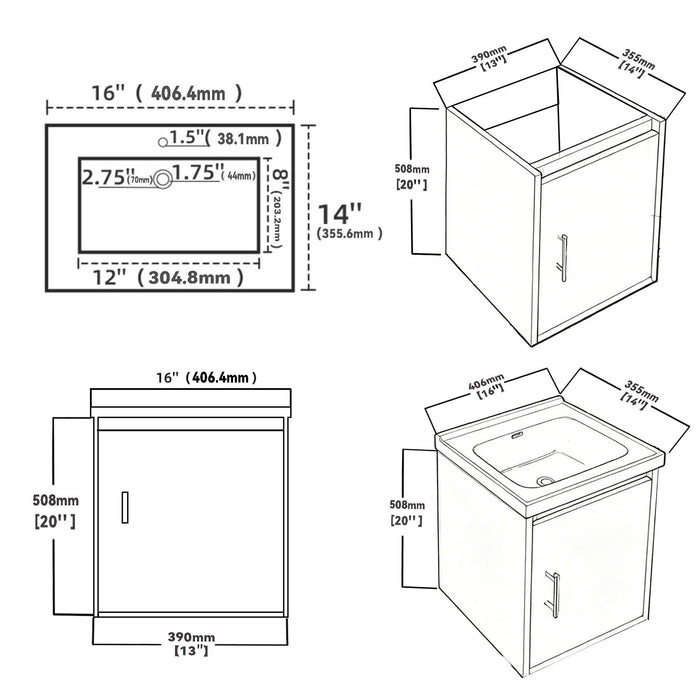 Floating Bathroom Vanity Combo, Wall Mounted Cabinet With Sink & Soft Close Doors For Small Bathrooms