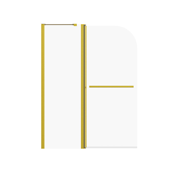 Frameless Folding Shower Doors For Bathtub With Pivot Tub Glass Door, 1 / 4" Tempered Glass