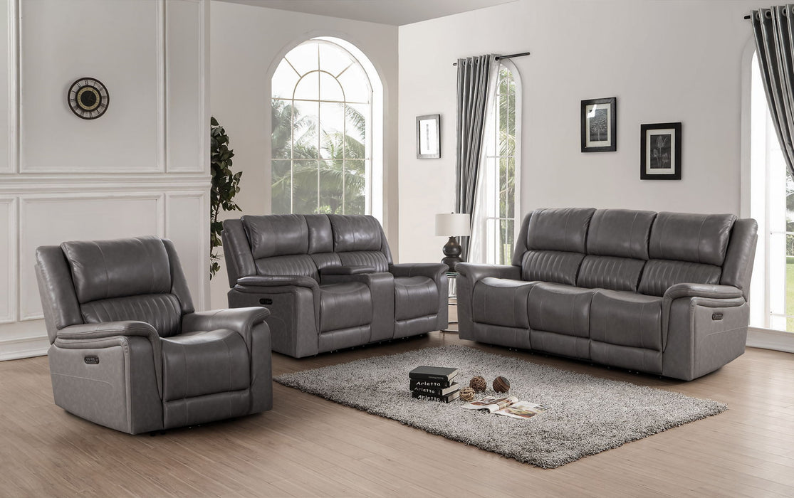 Palmer - Top Grain Italian Leather Sofa/Loveseat P2 - Elliington Grey
