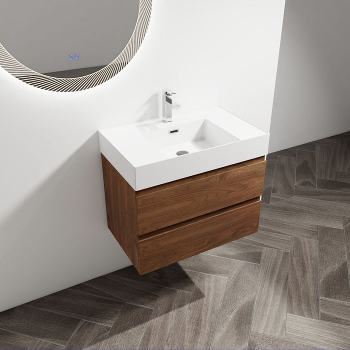 Wall Mounted Bathroom Vanity And Sink, 2 Soft Close Drawers