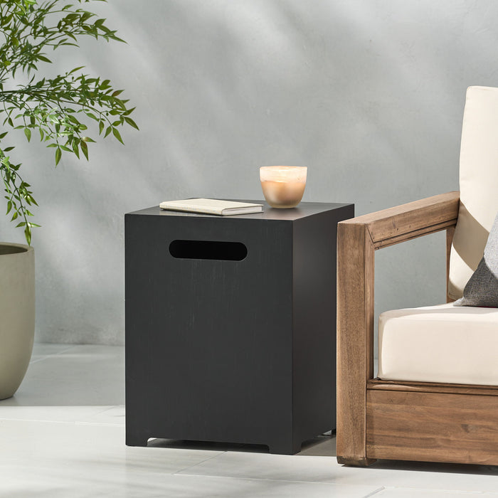 Modern Tank Holder Side Table With Powder Coated Frame