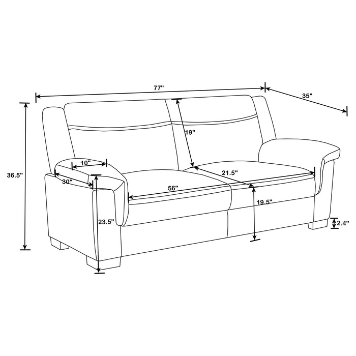 Borden - 2 Piece Living Room Set With Smooth Upholstery - Gray