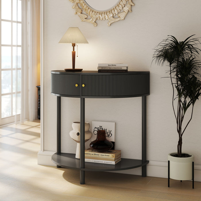 Demi Lune - Console Table With 2 Storage Drawers