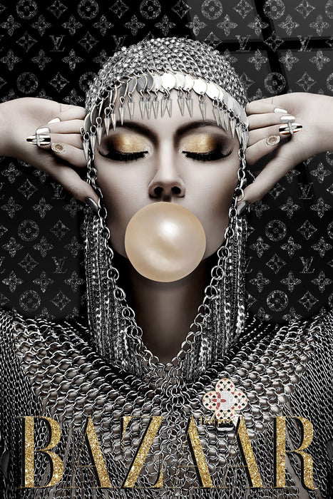 "Glamour Reverie" Tempered Glass With Foil - Metallic