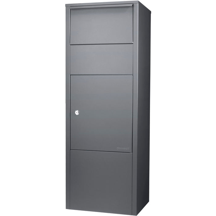 Steel Large Single Compartment Locking Parcel Drop Box With Keyed Access - Gray