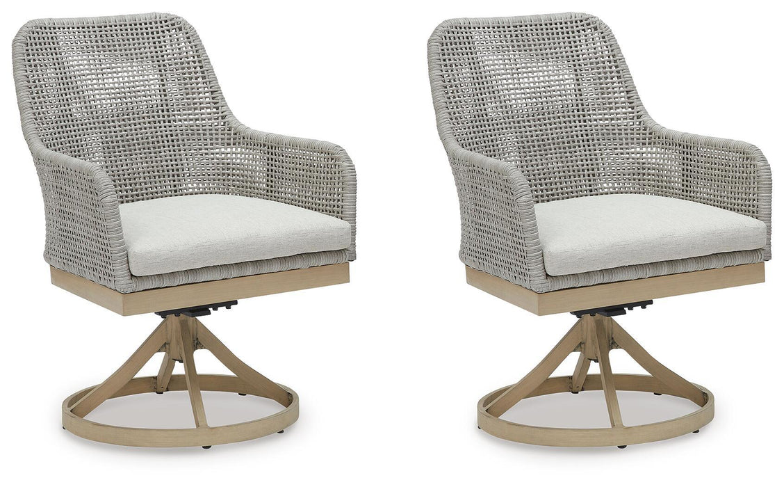 Seton Creek - Gris - Silla giratoria con cojín (juego de 2)