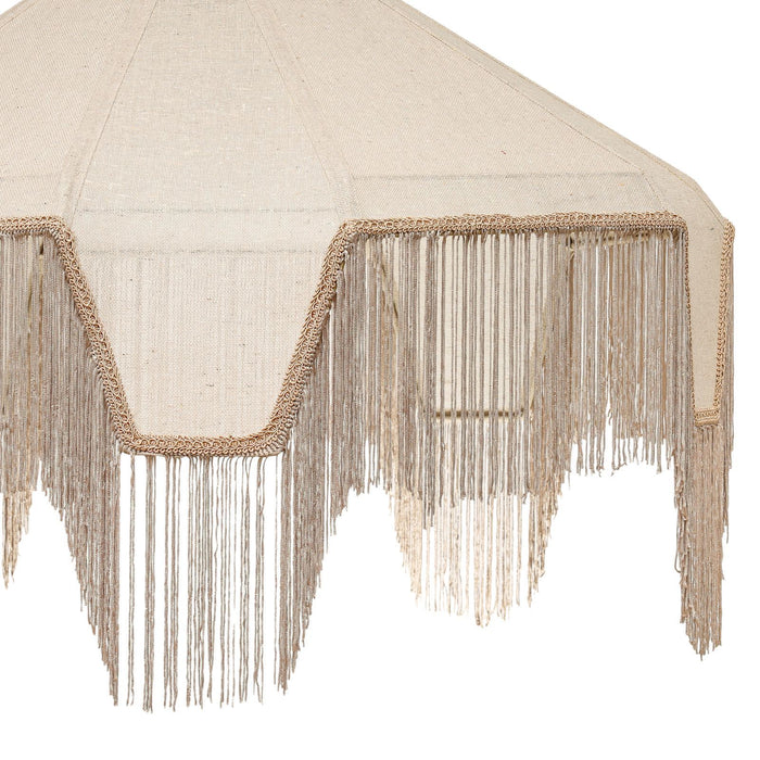 Buchanan - Fabric Fringed Angled Pendant Light - Natural