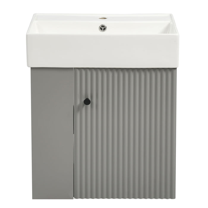 Modern Floating Bathroom Vanity With Ceramic Basin Perfect For Small Bathrooms