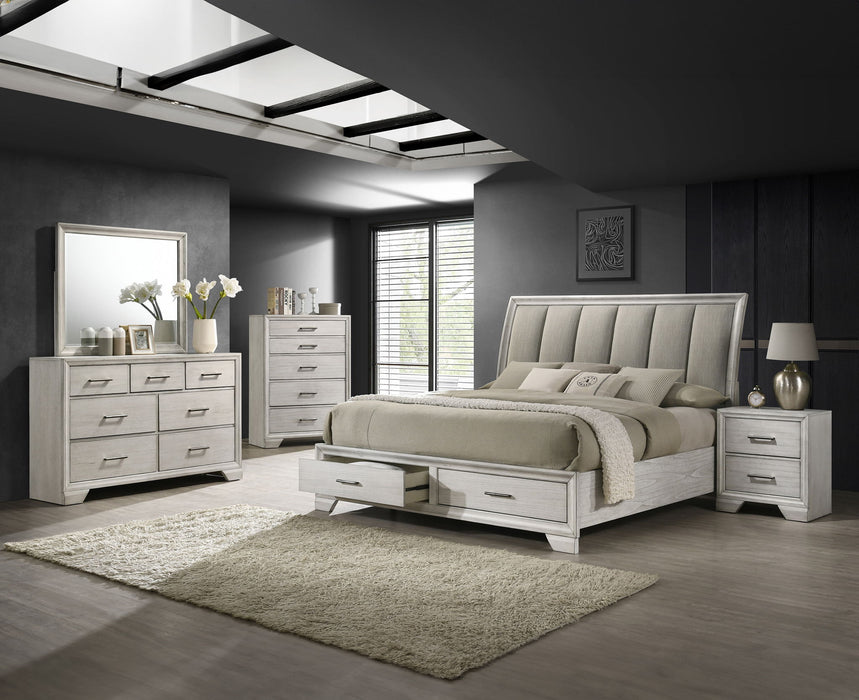 Jaymes - Queen 5 Piece Bedroom Set - White Mist