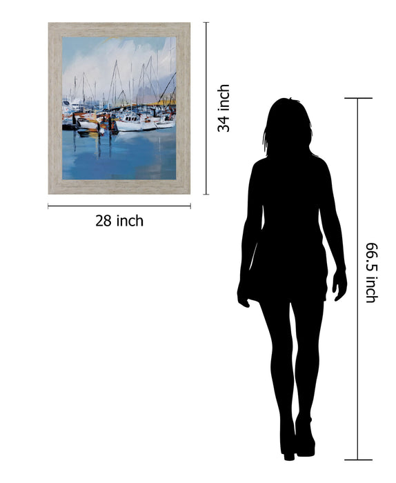 Harbor Reflections - 28" x 34" Framed Wall Art