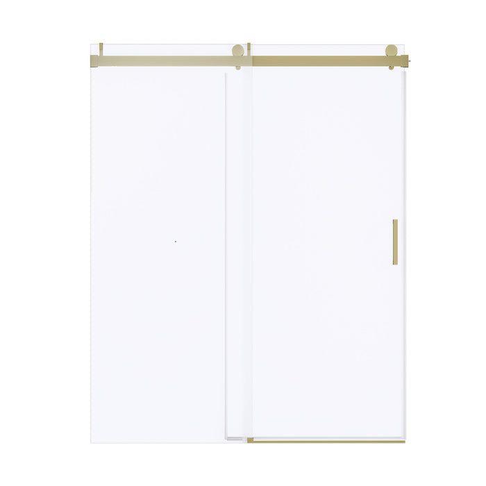 Frameless Soft-Closing Shower Door, 1/4" (6 Mm) Tempered Glass Single Sliding With Explosion Proof Coating