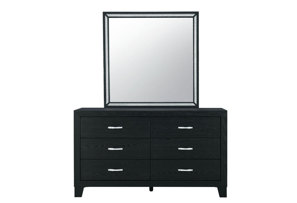 Reid - 4 Piece Full Bedroom Set (Bed, Dresser, Mirror, Nightstand) - Black