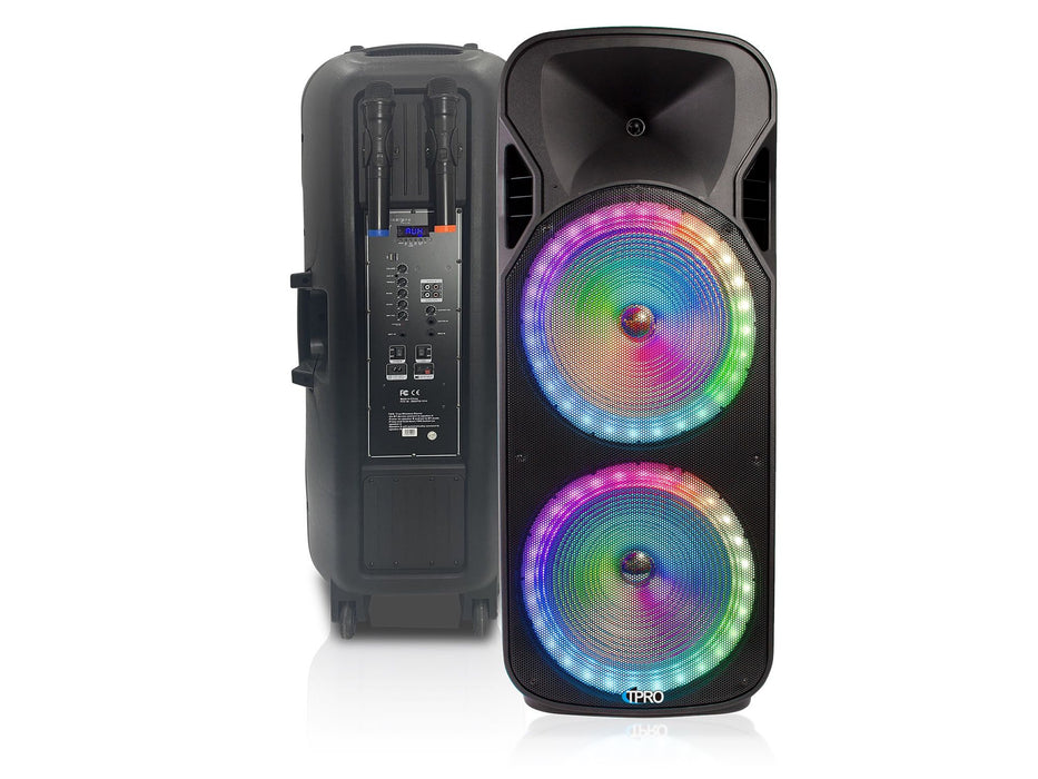 Double 15" Portable Pro Speaker - Black