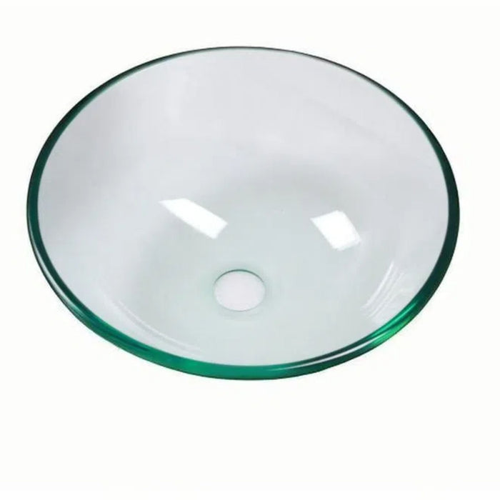Artistic Tempered Glass Vessel Sink With Pop Up Drain