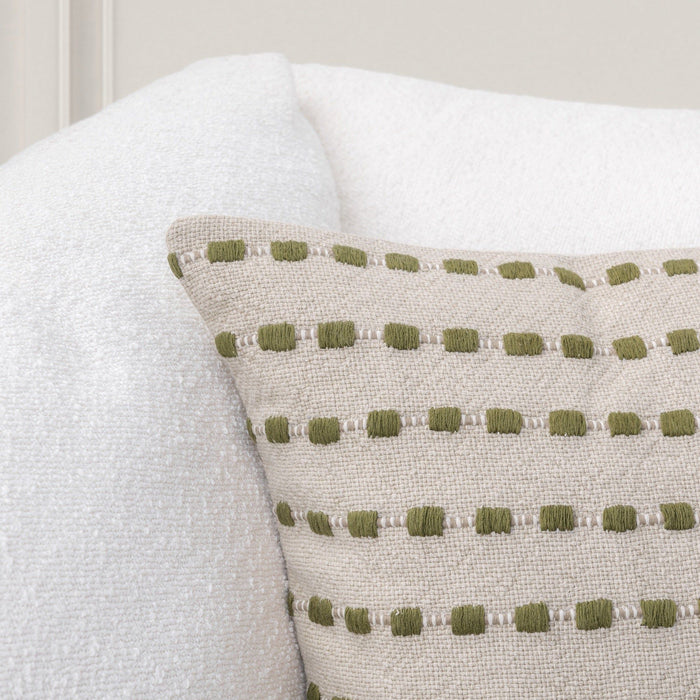 TD Katia 20" x 20" Pillow - Natural / Olive Green