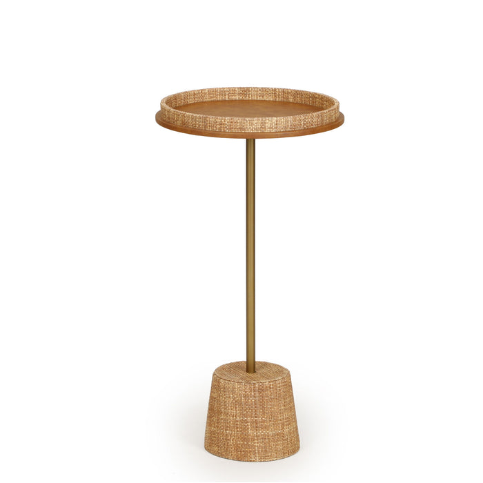Saddle Raffia Designer Side Table - Natural