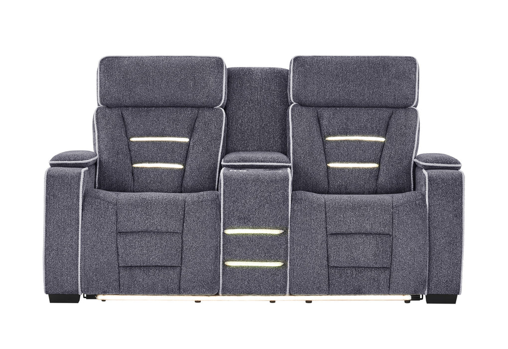 U1895 - P2 Reclining Sofa / Console Reclining Loveseat - Dark Gray