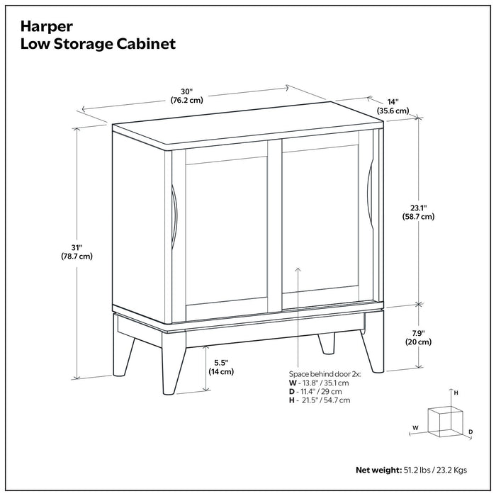 Harper - Low Storage Cabinet - Black