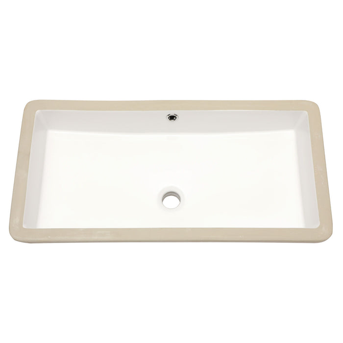 Modern Rectangular Undermount Bathroom Sink With Overflow Ceramic