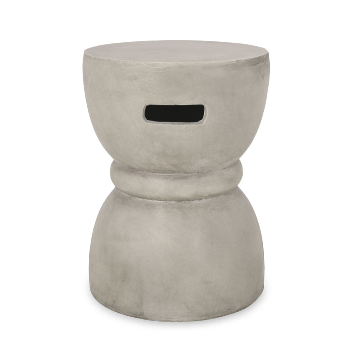 Outdoor Side Table With Hourglass Shape - Gray